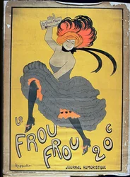 Cartel del periódico de humor "Le Frou Frou" (litografía en color)