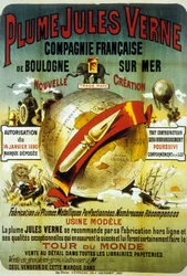 Cartel para promocionar PLume de Julio Verne (cartel)