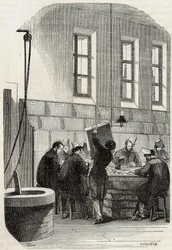 Correos: Clasificación de Cartas para Departamentos y el Extranjero - Grabado en "Tableau-de-Paris" por Edmond Texier 1852