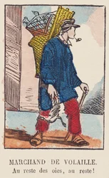 Comerciante de aves de corral. Al resto de los gansos, ¡al resto! , hacia 1819 (grabado)