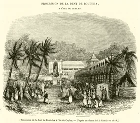 Procesión del diente de Buda en la isla de Ceilán