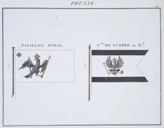 Banderas prusianas, de un libro francés de banderas, c.1819