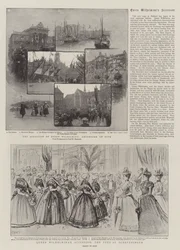 Accesión de la Reina Guillermina, la Fiesta en Scheveningen (grabado)