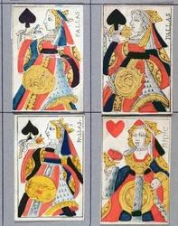 Reina de Espadas y Reina de Corazones, cartas de juego, siglos XVII - XVIII