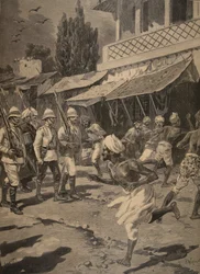Rebelión en Bombay, ilustración de Le Petit Journal: Suplemento ilustrado, 1898