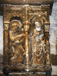 Relieve de un capitel que representa la Anunciación