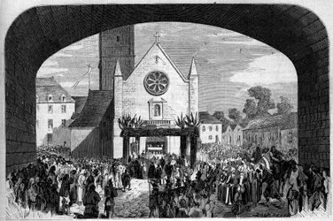 Arquitectura religiosa: vista de la iglesia de Santa Ana de Auray (Sainte-Anne-d