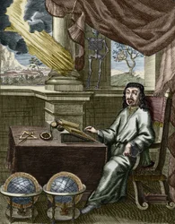 René Descartes (grabado coloreado a mano)