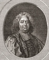 René Pucelle, 1655-1745. Magistrado francés y abad de Saint Leonard Corbigny. De Les Heures Libres publicado en 1908