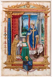 René du Bellay en oración ante San Nicolás