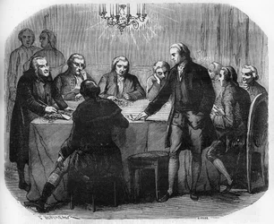 Representación de una casa de juego bajo Luis XV. Grabado en 