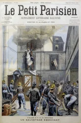 Rescate durante un incendio por los Bomberos: un rescate conmovedor - en "Le petit Parisien"