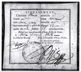 Reverso de una Tarjeta de seguridad, 1808