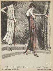 Apres Midi Dress, de Beer, y Evening Dress, de Worth, de una colección de láminas de moda