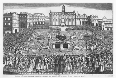 Ejecución de Robert-Francois Damiens en la Place de Grève, París, 28 de marzo de 1757