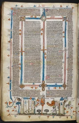 Real MS 10 E IV, f.209v, El pintor y el diablo, de las Decretales de Gregorio IX con glosa de Bernardo de Parma (las "Decretales de Smithfield"), c.1300-40 (vitela)