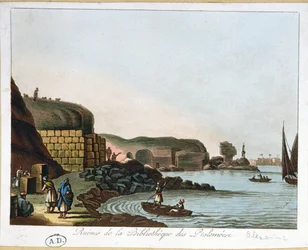 Ruinas de la Biblioteca de Ptolomeo en Alejandría, Egipto, 1811