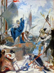 Santa Genoveva y Atila
