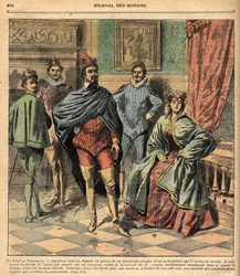 San Lucas llevando a su esposa Jeanne. Ilustración de la novela 