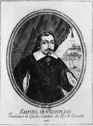 Samuel de Champlain (1570-1635), grabado anónimo.
