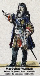 Sébastien Le Prestre de Vauban (1633-1707), mariscal de Francia. En “Galería de Reyes y Reinas de Francia y personajes ilustres de 1643 a 1895” Imagen de Epinal