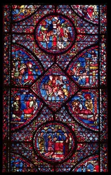 Escenas de la Vida de Carlomagno (747-814) del deambulatorio, c.1215-25