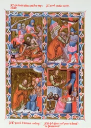 Escenas de la vida de San Pablo, facsímil de un manuscrito del siglo XV del Legendaire des Anjou-Hongrie, escuela de Bolonia