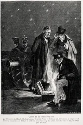 Experimento científico: el cálculo de la velocidad del sonido, por Humboldt, Louis-Joseph Gay-Lussac, Bouvard, Prony y Mathieu, que determinan el tiempo que transcurre entre la percepción de la luz y la de un disparo de cañón, en la noche