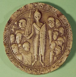 Sello de la Comuna de Soissons, 1228 (cera)