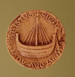 Sello de la Hansa de los comerciantes de agua, principios del siglo XIII