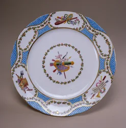 Plato de servicio de postre de Sèvres, del Servicio de Melbourne, 1770