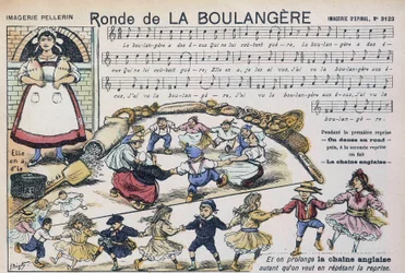 Partitura de la canción popular "Ronde de la boulangère" - imagen de Epinal, Pellerin