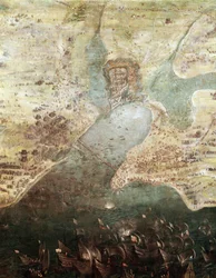 Asedio de la ciudad de La Rochelle en 1627 (detalle)