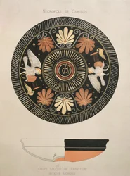 Sirenas, copia de un jarrón griego antiguo original de la necrópolis de Camiros