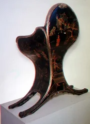 Asiento de trineo decorado con chinoiserie, inscrito por el Taller Dagly, posiblemente por Jacques Dagly, Maestro de la fábrica de Gobelinos