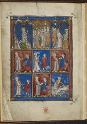 Sloane MS 1977 fol.5v Nueve miniaturas que muestran escenas bíblicas y médicas, Chirurgia