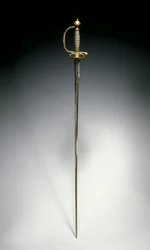 Espada pequeña, París, c.1730 (acero dorado y azulado con alambre de plata)