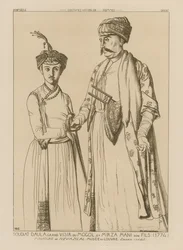 Soudiat Daula, Gran Visir de los Mongoles y su hijo, Mirza Mani (1774)