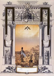 Recuerdo del Tour de Francia de un trabajador oficial después de su aprendizaje, c. 1860