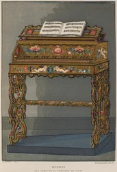 Espineta con el escudo de armas de la Princesa de Conti, ilustración del Dictionnaire de l