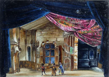 Diseño de escenario para el Acto II de La Judía, estrenada en la Ópera de París el 23 de febrero de 1835
