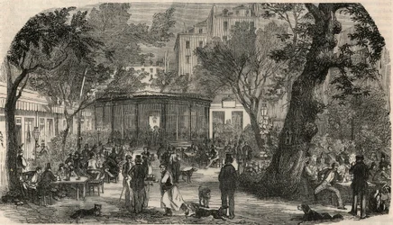 Sello de Cheval Blanc en París en el siglo XIX - Grabado en “Tableau-de-Paris” de Edmond Texier 1852