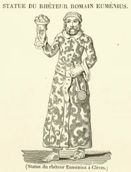 Estatua del reteur Eumenius en Cleves (grabado)