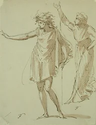 Estudio de dos figuras clásicamente vestidas, c.1790