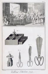 Sastre, de la Encyclopedie des Sciences et Metiers por Denis Diderot, publicado c.1770