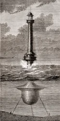 El faro flotante del siglo XIX colocado en la entrada del puerto de Liverpool, Inglaterra, de 