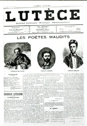Los Poetas Malditos, portada del periódico Lutèce, 1884
