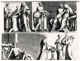 La boda Aldobrandini, después de un fresco romano
