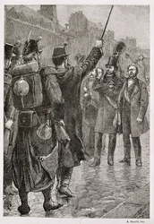 El arresto de Victor Schoelcher (1804-93) en la barricada de Saint-Antoine, 4 de diciembre de 1851