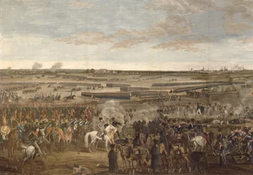 La Batalla de Leipzig, detalle de Napoleón en primer plano, 18 de octubre de 1813